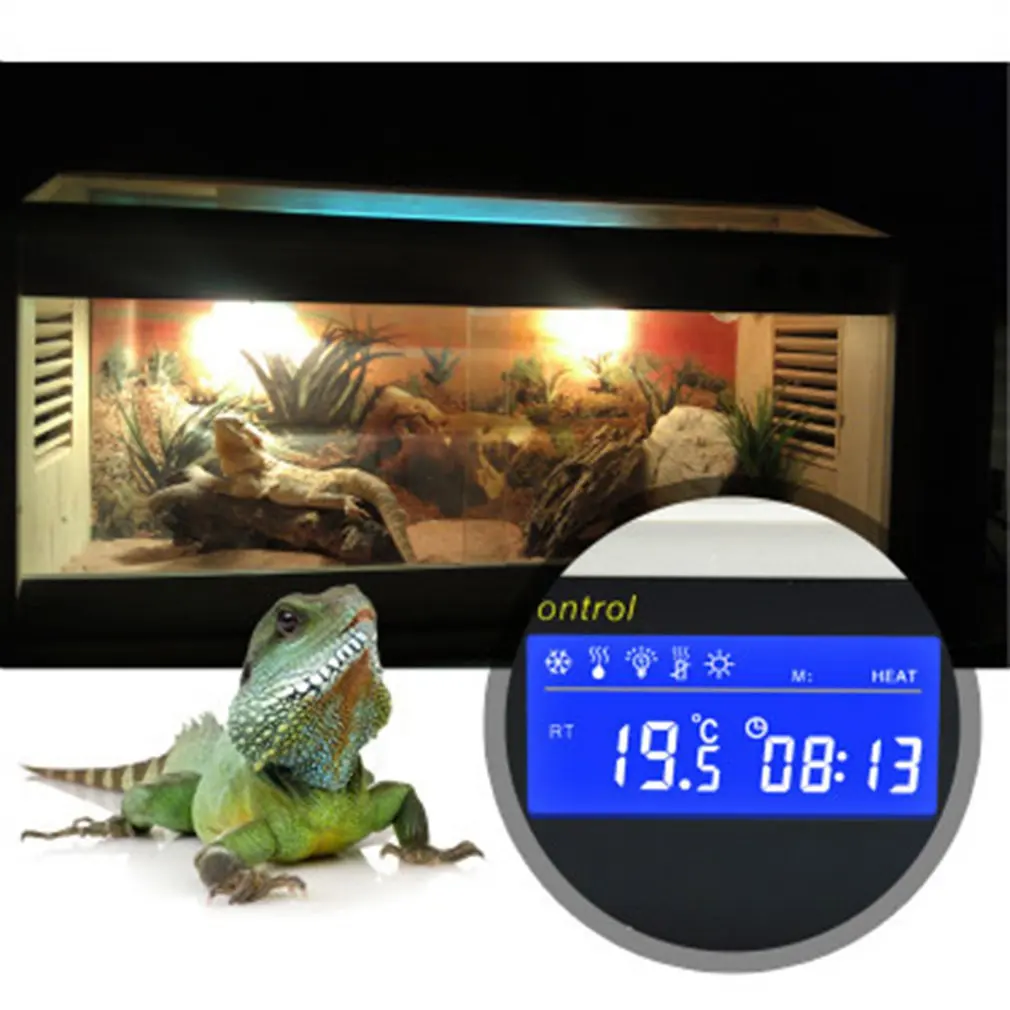 Pet Čas Vtičnico 10A LCD-Zaslon Plazilcev Kača Akvarij Digitalni Dan/Noč Časovnik Termostat Temperaturni Regulator