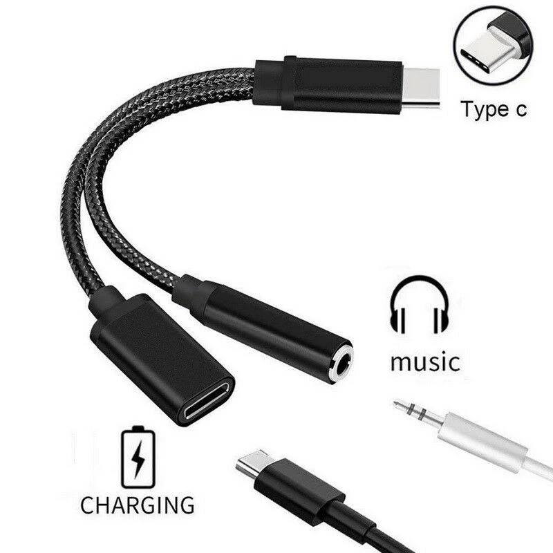 2 In1 USB-C TypeC, Da 3.5 mm Aux Audio Kabel za Polnjenje Adapter Y Slušalke Cepilec Za Xiaomi Za Huawei Samsung, Tip-C Converter