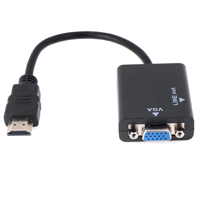 HDMI Na VGA Adapter Kabel HDMI VGA Pretvornik Kabel Podpira 1080P Z Avdio Kabel Za HDTV, XBOX, PS3, Prenosni računalnik, TV Okno