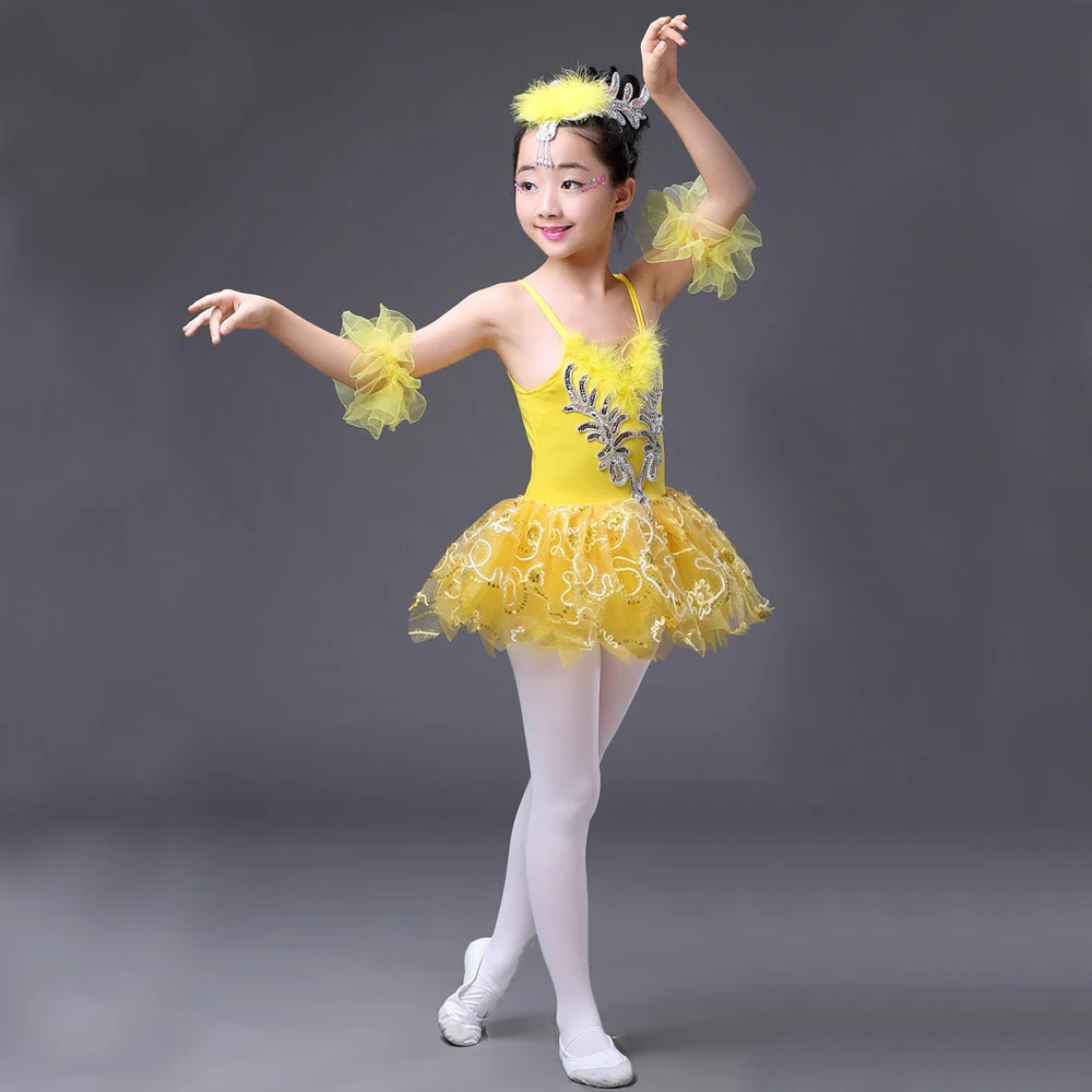 Balet Tutu Ples Obleke Dekle Otrok Čipke Leotard Swan Lake Baletni Kostumi Strokovno Balet Tutus Dancewear Bleščica Obleko