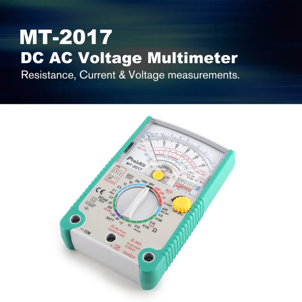 Prednosti'Kit MT-2019 MT-2019 Analogni Multimeter Varnostni Standard Ohm Test Meter, DC, AC Napetosti, Toka Upornosti Multimeter