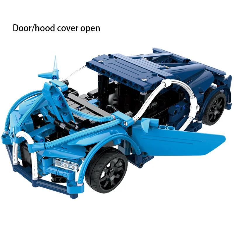 Cada 419PCS RC Modra Športnih Dirkalnih Avtomobilov DIY Model gradniki Za Mesto Tehnika Daljinsko upravljanje Vozila, Igrače za Otroka
