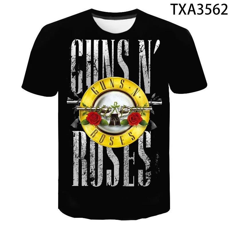 Moda Guns n Roses 3D Tiskanih T Shirt Poletje Slog, Moških, Žensk, Otrok, Kratek Rokav Fant dekle Otroci Priložnostne Ulične Vrh Tees