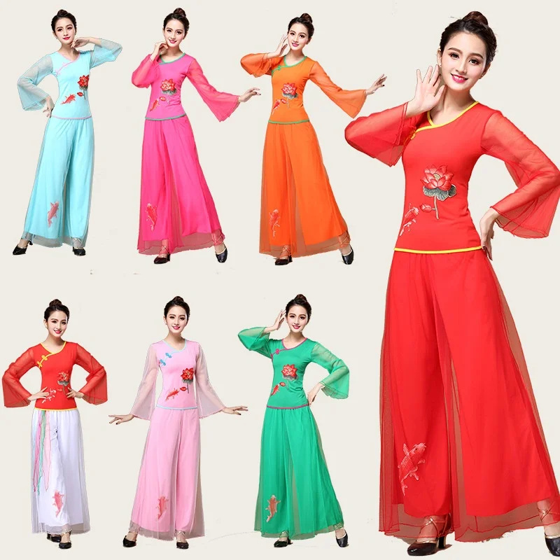 Kitajski folk dance kostumi klasične fan fazi nosijo nacionalni ples, oblačila starih nacionalni ples Kitajska kostum AA4490