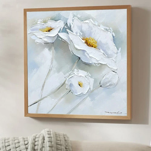 2018 Nov Prihod Beli Cvet, Stenske Slike Ročno poslikano Oljna slika Na Platnu Za dnevno Sobo, Spalnica Visi