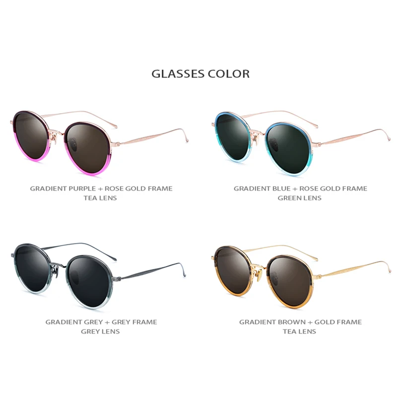 Titana Acetat sončna Očala Ženske 2019 Moda Polarizirana Sunglass blagovne Znamke Oblikovalec Letnik Okrogla sončna Očala za Moške Odtenki T1853