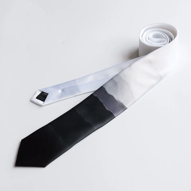 Brezplačna dostava Nov Moški moški ženski Prvotni načrt dim, dež 6 cm tiskanje ozko kravato gradient krajine Kitajski slog kravatni