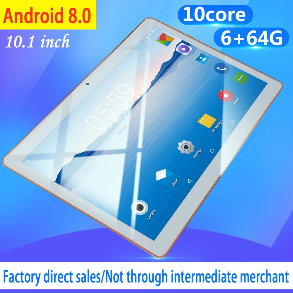 10 Inch Android 8.0 RAM 6GB ROM16GB /64 G Android Tablet z Dual Sim Dual Kamera, Bluetooth, WiFi Dual Camera otroci tablet2021