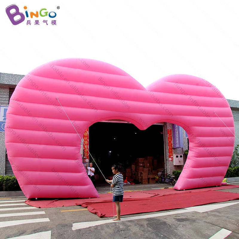 Po meri 12X7 metrov valentines hladnozračni baloni srce arch promocijske roza srce airblown vratni lok) se vrednoti z motorjem igrače