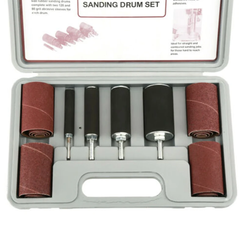 Spindle Sander Sleeves Sanding Drum With Case Fit For Drill Press Spare Parts