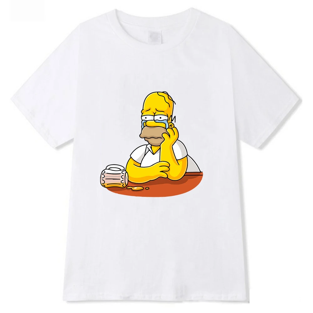 Simpsons, 2021 Poletje Svoboden Slog Tee Ženska Majica Kratek Rokav Vrh Tees O-Neck majica s kratkimi rokavi Ženske