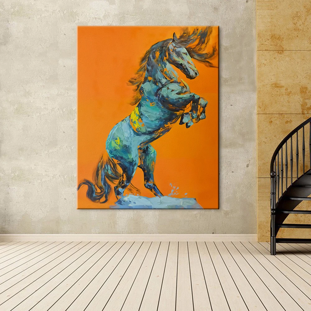 Sodobna Živali Umetnosti Galop Konj Platno Stensko Slikarstvo Umetnost Slike Za Dnevno Sobo, Moderno Živali Abstraktna Umetnost Tiska Plakatov