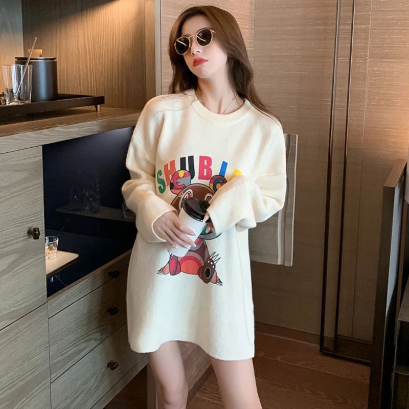 Ženska Jopica Ženski Prevelik Pleten Jeseni Leta 2020 Oblačila Puloverju Pozimi, Jeseni Nova Moda v korejskem Slogu Warmlong rokav