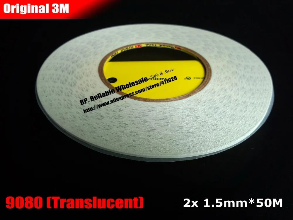 Promocija! 2x (1.5 mm*50 M) Originalni 3M Univerzalna Uporaba 9080 Dvostranski Lepilni Prosojni Trak za LED LCD Zaslon Telefona, Papirja