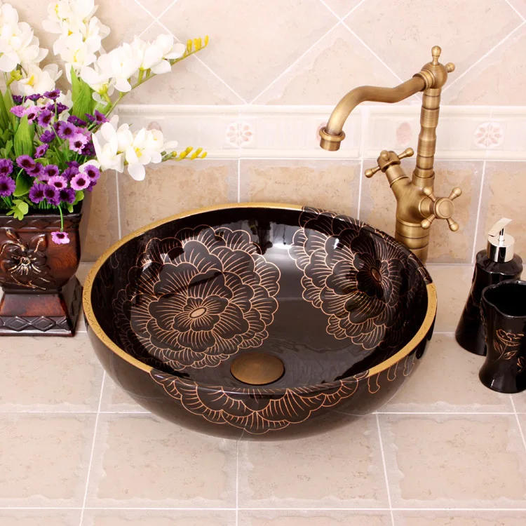 Kitajski porcelan Slikarstvo, Umetnost, Lavabo Kopalnica Posoda Korita števec vrh umivalnik naslikal kopalnica korita