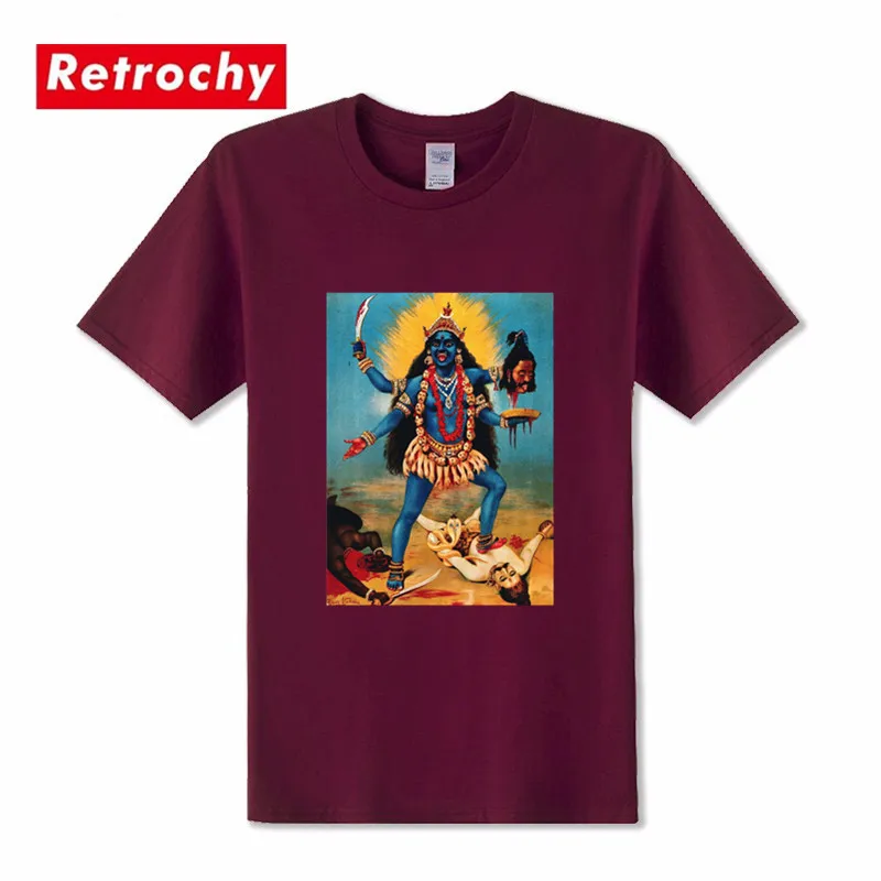 Edinstven Hinduizmu Indija Bog Kali Tshirt Sveto Hindujska Boginja T-shirt Za Moške Krog Vratu Klub Tees Majica Moški Najnovejše Plus Velikost Vrhovi