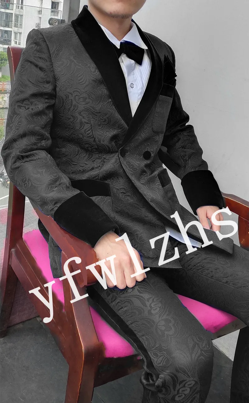 Nov Prihod Dvojno Zapenjanje Groomsmen Reliefi Ženina Tuxedos Moške Obleke, Poročni/Maturantski Najboljši Moški Jopič ( Suknjič+Hlače+Pasu) B134