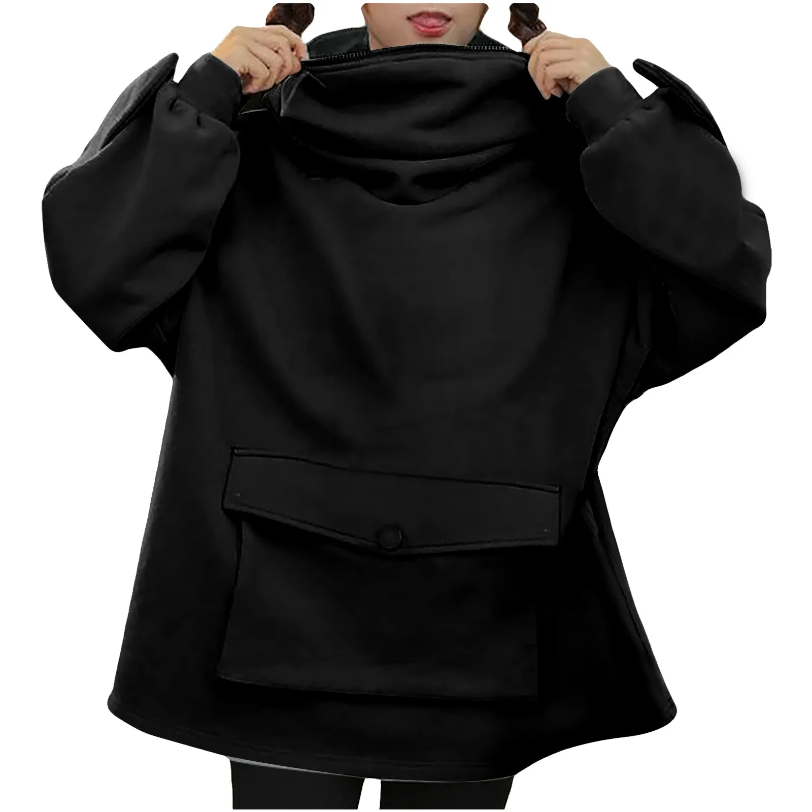 2021 Ženske Hoodies Šivanje Tri-Dimenzionalni Žep Srčkan Popolno Oblikovanje Puloverju Poliester Sweatershirt толстовка