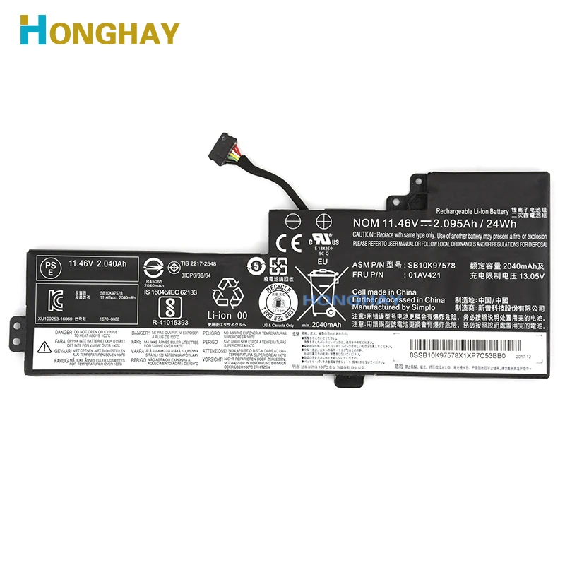 HONGHAY Laptop Baterija Za Lenovo ThinkPad T470 T480 A475 A285 Serije 01AV419 01AV420 01AV421 01AV489 SB10K97576 SB10K97578