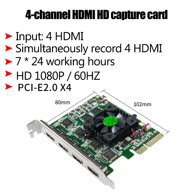 1080P PS4 igre v živo snemanje HD 4-kanalni HDMI video capture card izobraževanje medicinskih sodišče sojenje z Ventilatorjem za hlajenje Hitro transmiss