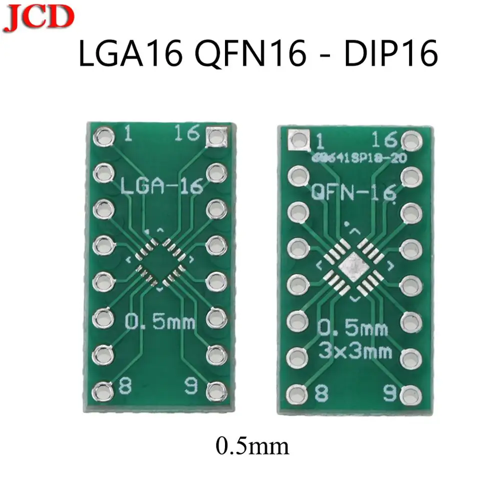 JCD LGA16 QFN16 obrnite DIP16 0,5 MM Igrišču IC adapter Vtičnice / Adapter plošča PCB Priključek LGA16 obrnite DIP16 QFN16 DIP stikalo PCB