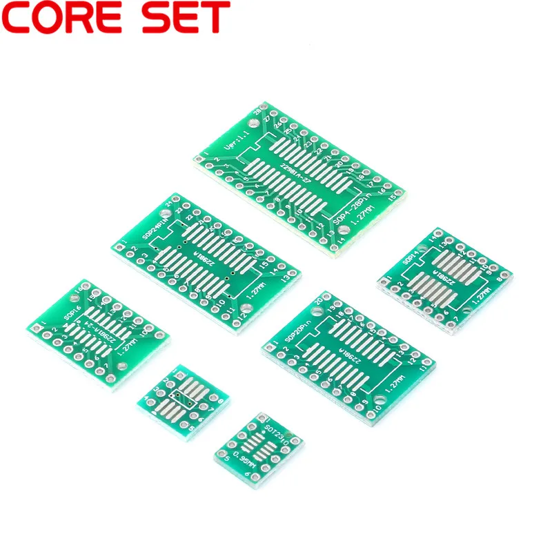 10pcs PCB Board Kit SMD Obrnite DIP Adapter Pretvornik Ploščo SOP MSOP SSOP TSSOP SOT23 8 10 14 16 20 28 SMT DIP