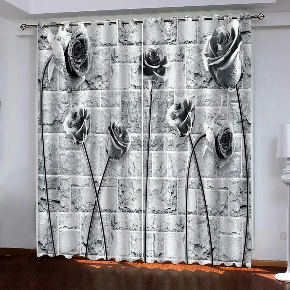Sive zavese dvignila zavesa velikost po Meri Luksuzni Blackout 3D Zavese Za dnevno Sobo