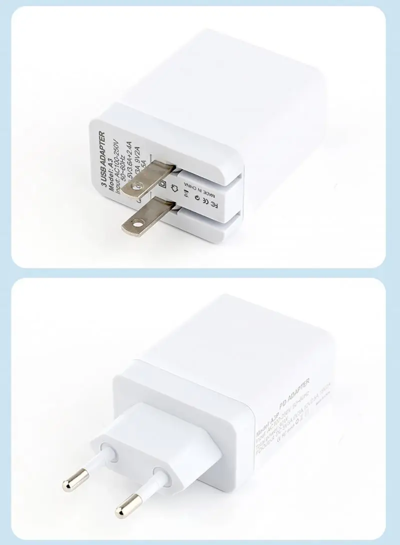 PD USB Hitri Polnilnik Z EU / ZDA 3.0 Priključite Na Telefon Adapter Za Huawei Mate 30 Tablet Prenosni Hitro Polnjenje 30W Polnjenje Glavo