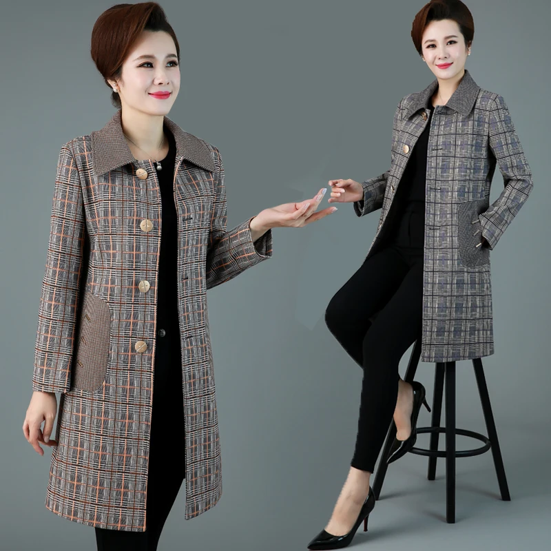Klasičen plašč Ženske velikosti Windbreaker predalčni coats jeseni srednjih letih, ženske obleke, Visoke kakovosti korejski modnih oblačil 03