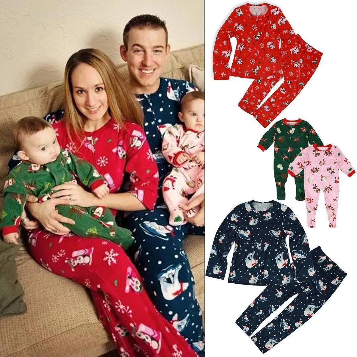 Družina se Ujemanje Božičnih Pižamo Nastavite Ženska Moški Baby Otroci Jelena tiskanje bombaž priložnostne 2pcs Sleepwear More obleke, kompleti