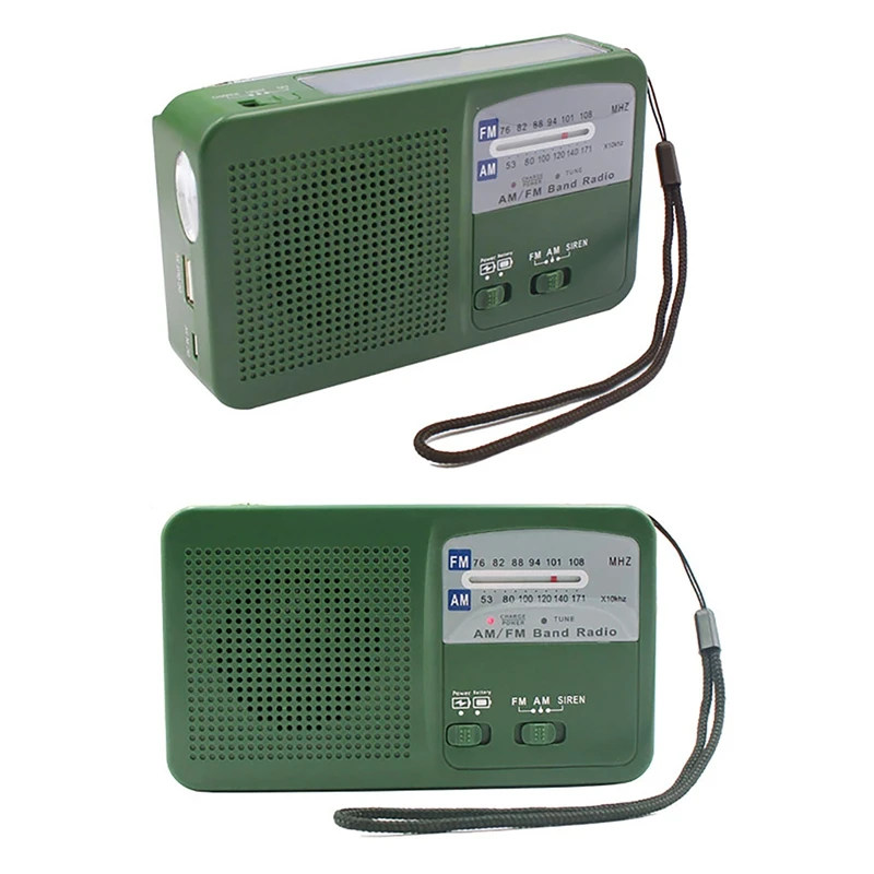 Sili Radio AM, FM Radio Sončne Strani-Prižge Radio s Svetle Luči LED in Vgrajeno Baterijo za Pametni Telefon Polnilnik