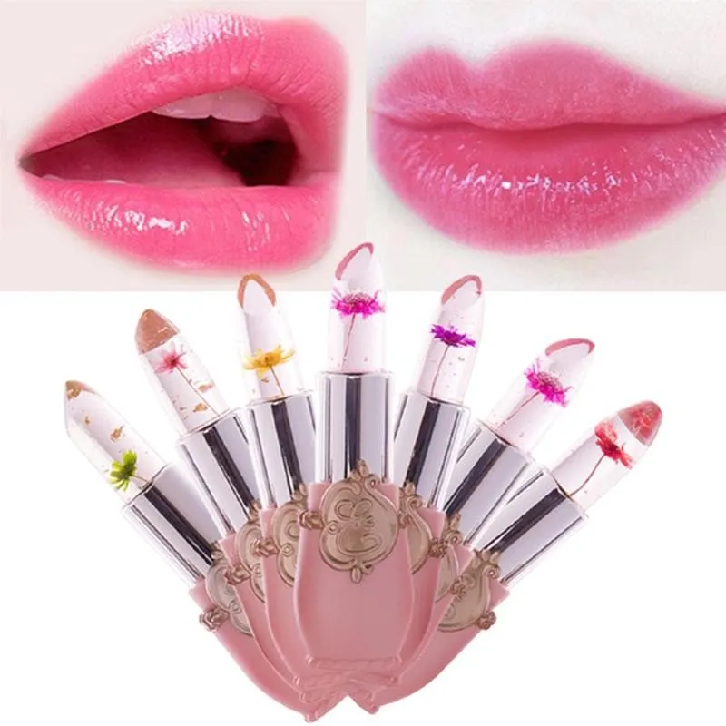 Ustvarjalne Jelly Cvet Šminka, Lip Gloss Vlažilec dolgotrajno Šminka Temperatura Spremeni Barvo za Ustnice