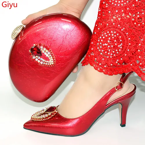 Doershow Afriške rdeč čevelj vrečko in nastavite za stranko italijanske čevlje z ujemanje vrečko nova zasnova lady ujemanje čevelj in torbo!! HYT1-21