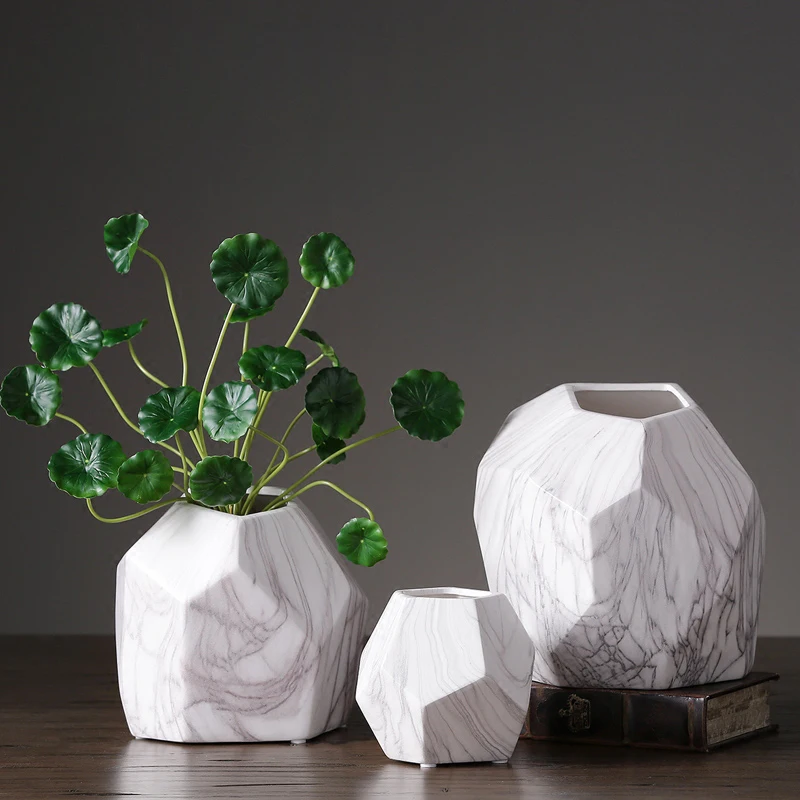 Marmor-vzorec keramične vaze okraski Obrti Geometrijske vaze decoracion de ceramica centerpieces za poroke doma dekor