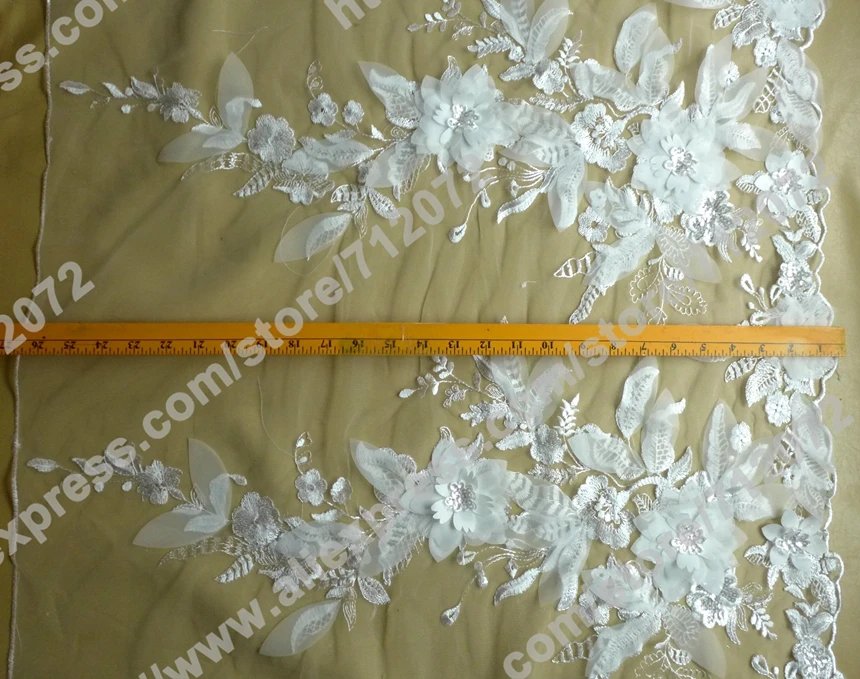 65 cm po dvorišču Novo off beli rafinirani ročno izdelan 3d cvetje čipke trim poročno obleko/vse vrste obleko čipke accessoris