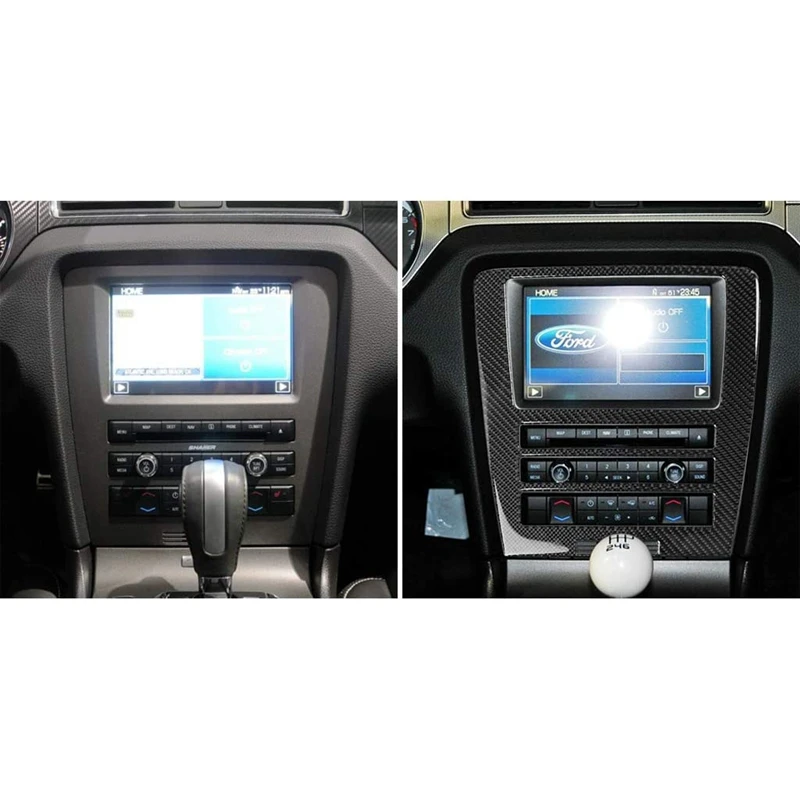 Ogljikovih Vlaken Nalepke, Centralni Nadzor CD Plošča Zajema Oblikovanje, Avto Notranje Nalepke za Ford Mustang 2009-2013