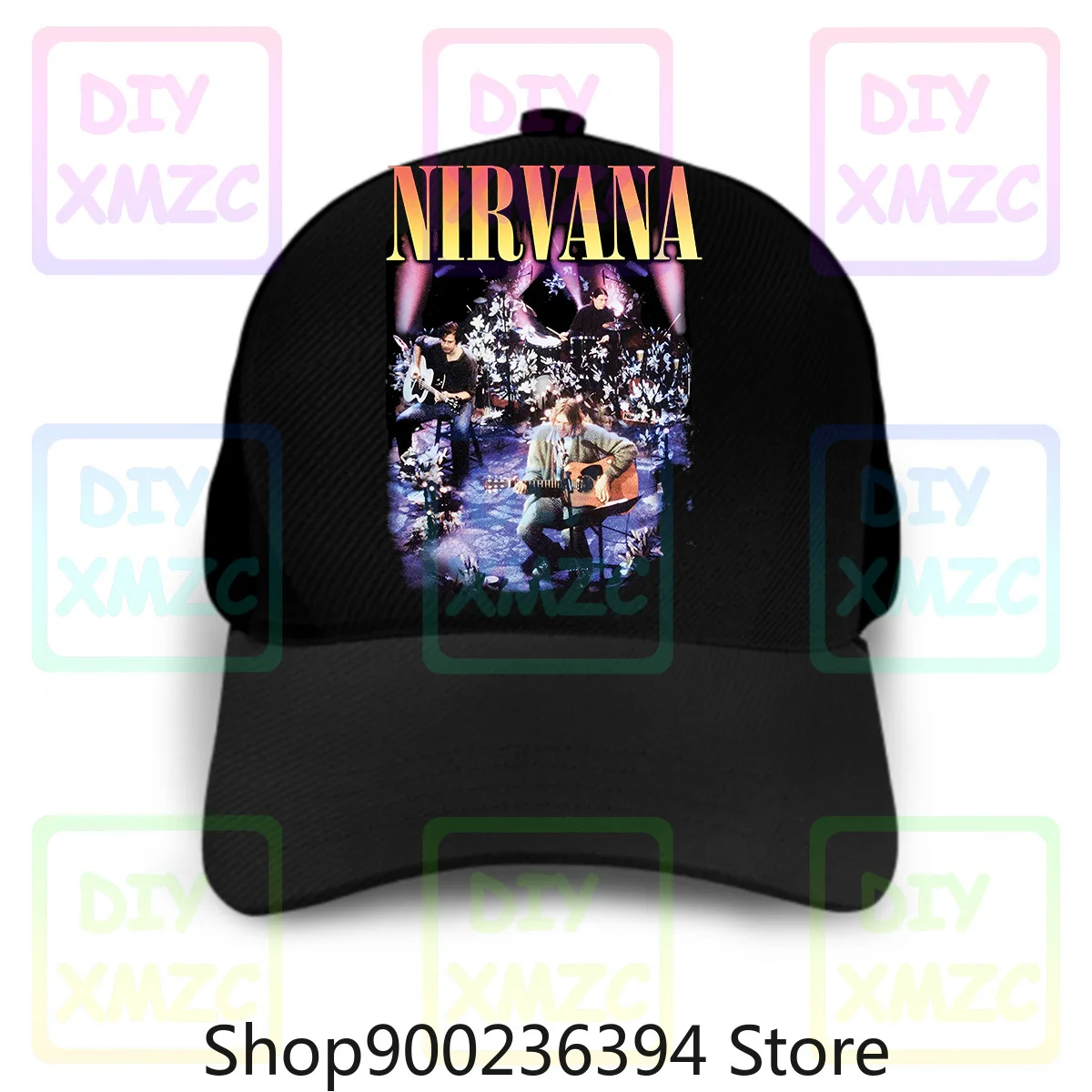 Nirvana Unplugged Črno Čepico Klobuki Bombaž S Kurt Cobain