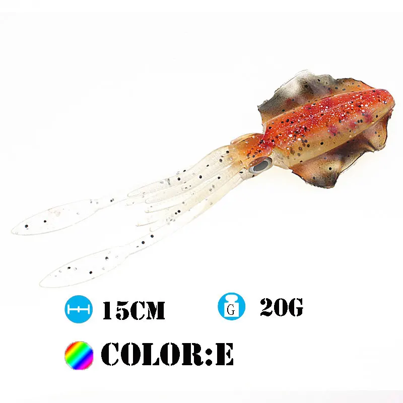 New 15CM 20G Simulation Realistic 3D Luminous Squid Bait Glow in Dark Fish Bait Fishing Lures XD88