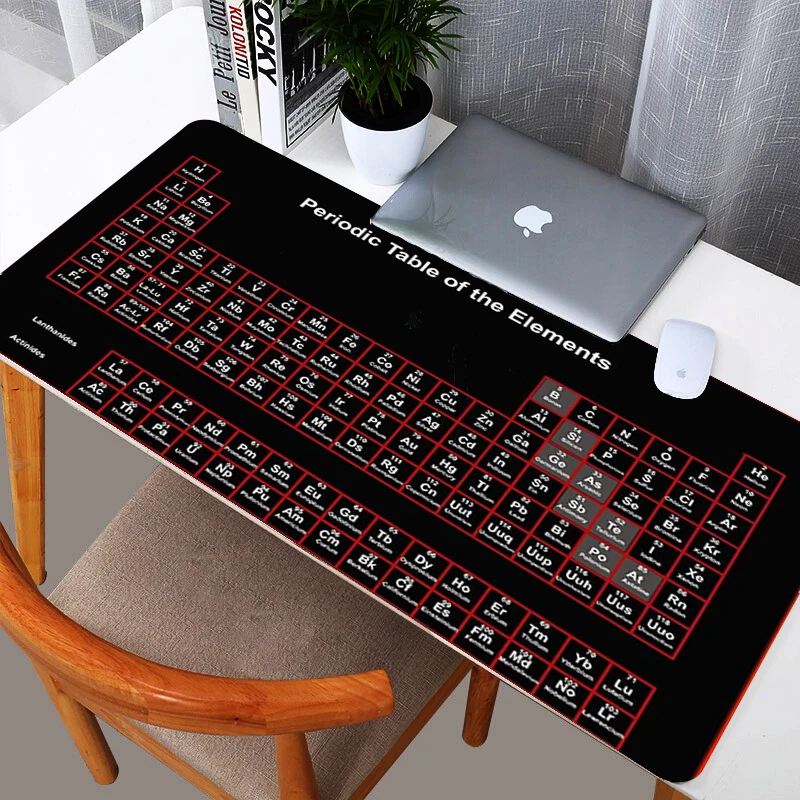 Periodnega sistema Elementov 80 x 40 cm Velike Gaming Mouse pad Igralec Moda WOW Mousepad Prenosnik Gume Trpežne XXL Desk Mat