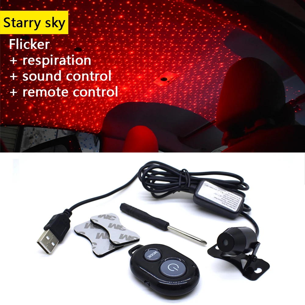 1Pcs LED USB Plug DJ Mini Barvit Glasbeni Zvok Svetilka Vzdušje Svetloba, laser star svetlobo Daljinskega upravljalnika Uživajte Božič Darilo