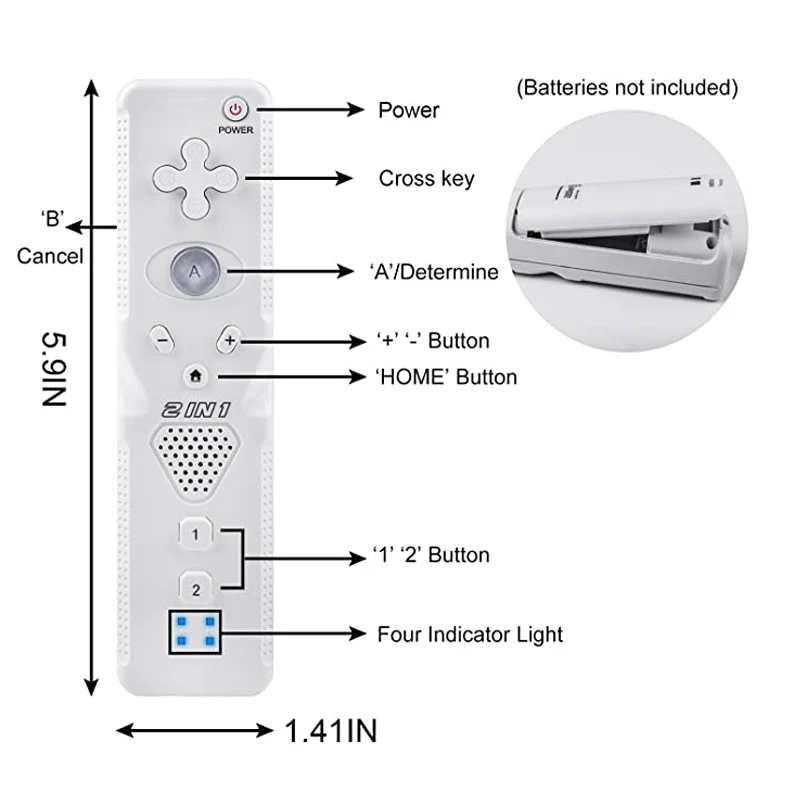 2pcs vgrajenim Motion Plus Nunchuck Za Nintendo Wii, 2v1 Nastavite Brezžični Gamepad Palčko Joypad Daljinski Krmilnik Igre Pribor