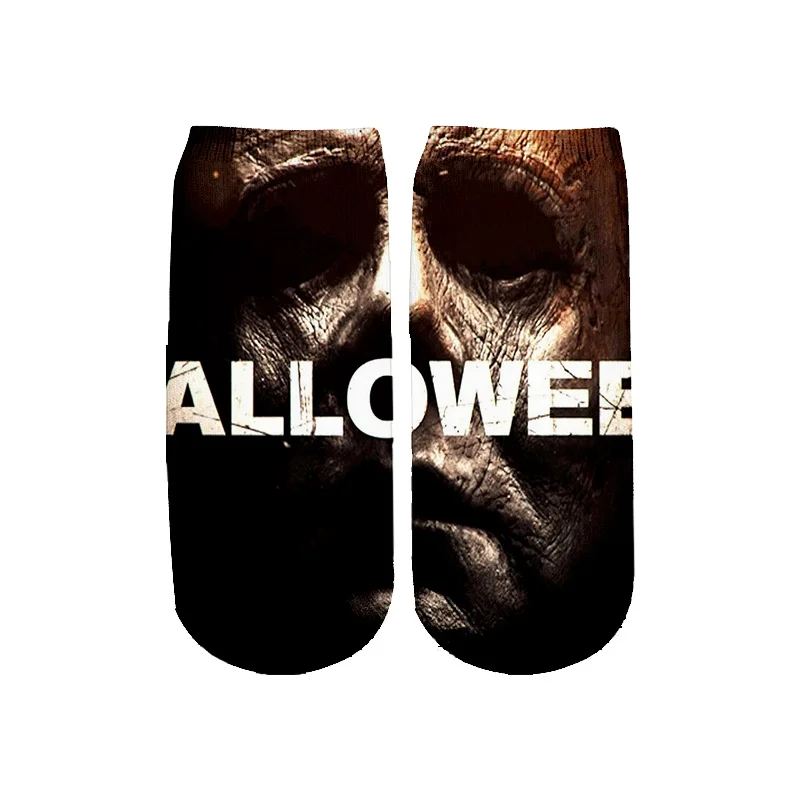 Tessffel Halloween Grozo Harajuku priložnostne Michael Myers jack skellington 3DPrint moški/ženska Bombaž Risanka smešno gleženj nogavice A4