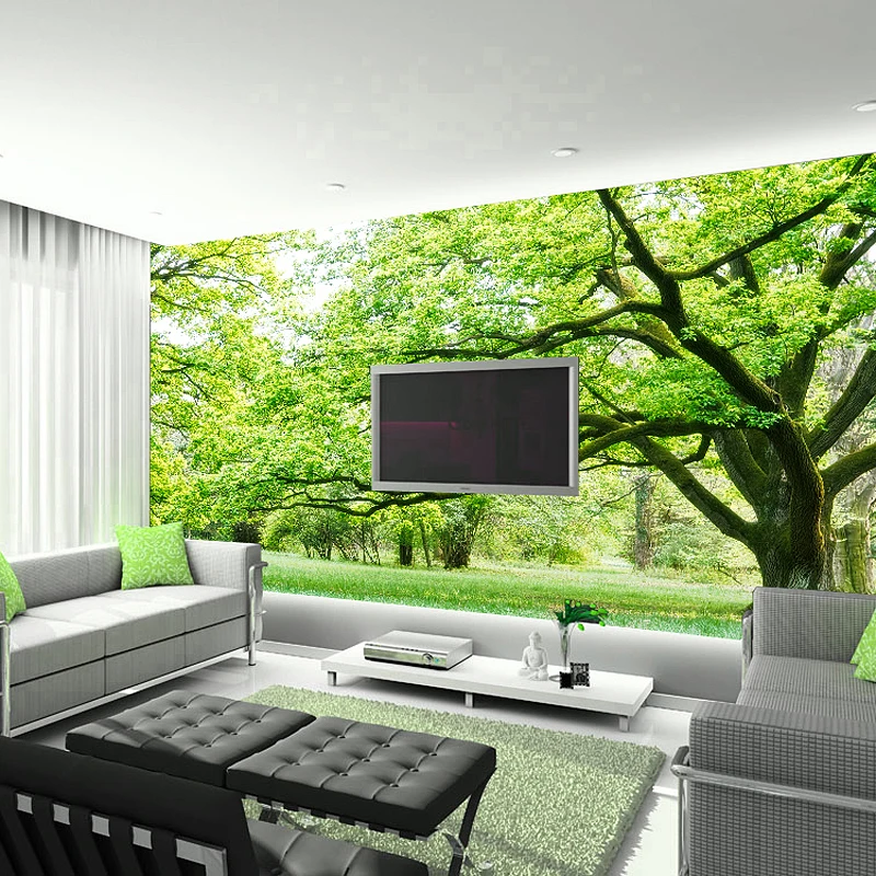 Foto ozadje Brezhibno 3D stereoskopski drevo krajine freske dnevna soba, spalnica kavč, TV sliko za ozadje