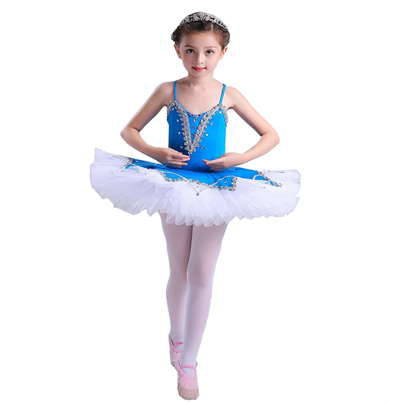 Songyuexia Otroke, Baletno Krilo Strokovno Balet Tutu Otrok Swan Lake Kostum Belo rožnate vrtnice, Modra Balet Obleko za Otroke
