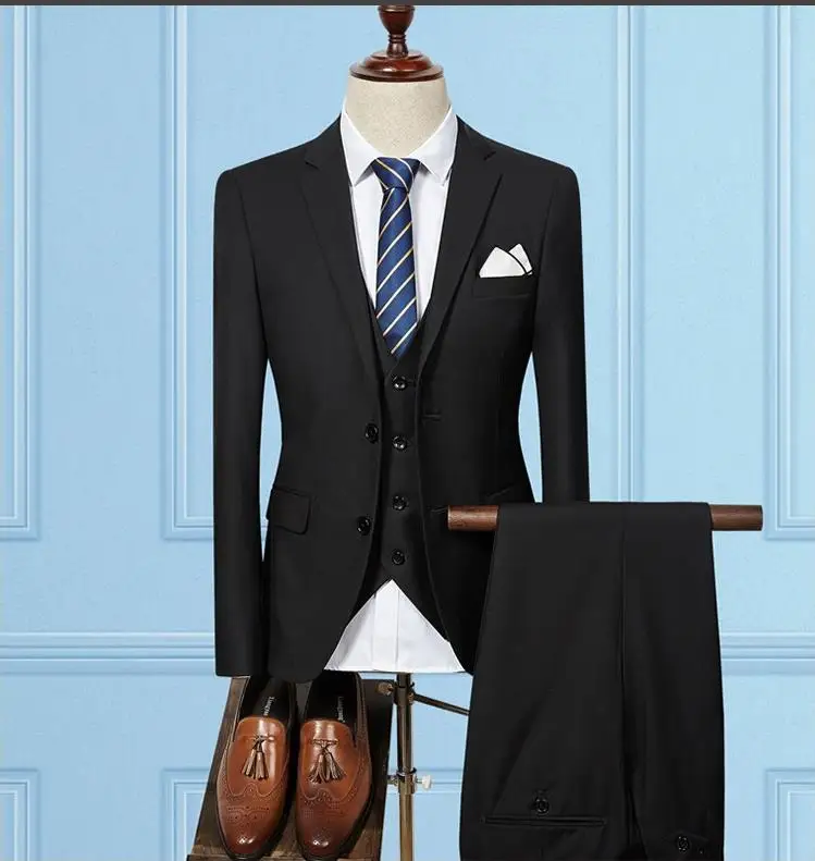 (Suknjič+Telovnik+Hlače)Moški, Slim Fit Obleke, moške Poročne Obleke, Hlače Z Poslovnih Mens Formalnih Nositi Visoke kakovosti moške priložnostne obleke