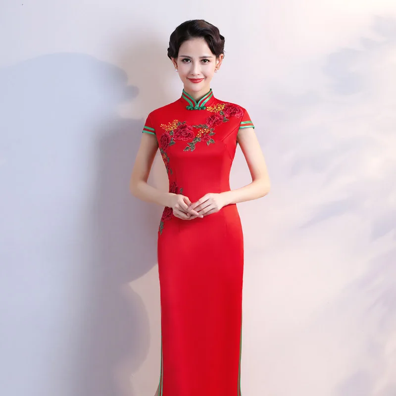 Plus Velikost 4XL 5XL svate Cheongsam Kitajski Ženska Elegantno Seksi Maxi Qipao Večerno Obleko Slim Dolgo Haljo Retro Vestido