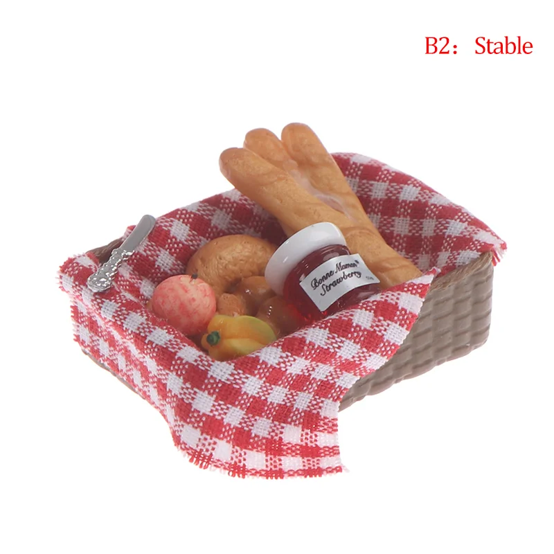 Lutke Mini Mini Kruh Košarico Simulacije Kuhinja Hrane Model Igrače za Doll House Decoration Dodatki