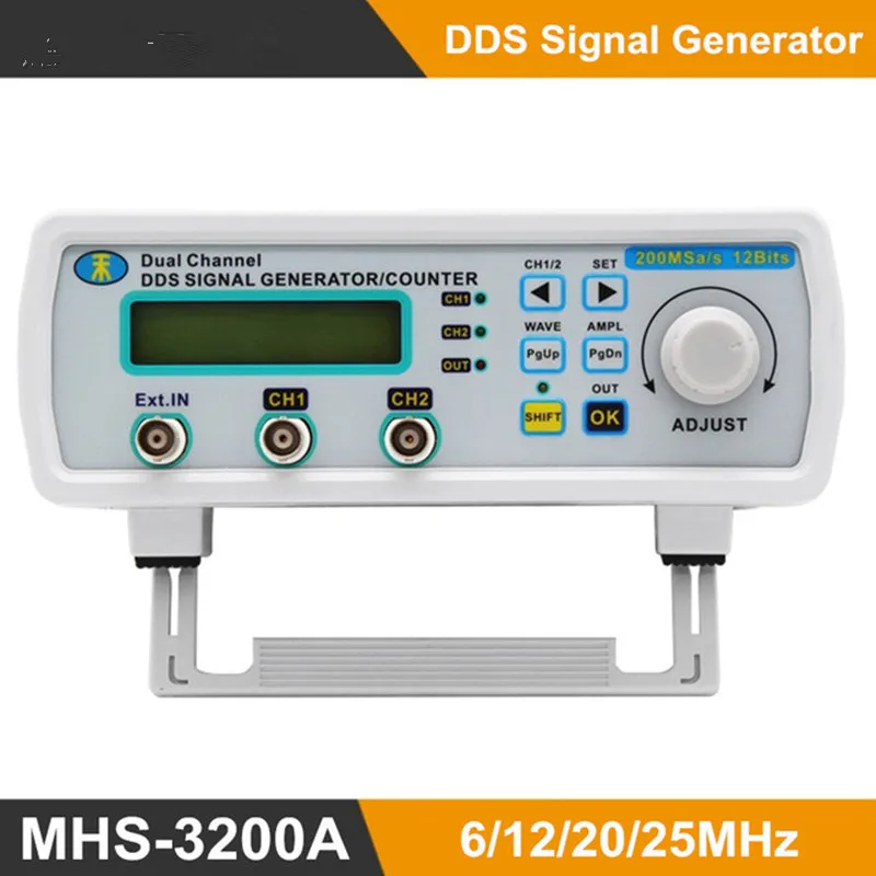 MHS-3200A DDS NC dual channel funkcija signal generator TTL DDS Generatorja Signalov Valovno generator 6MHz