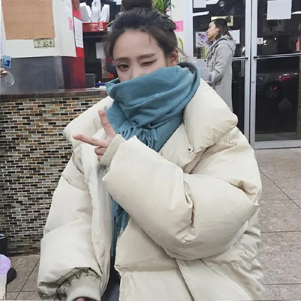 Bombaž padded jakna ženske zimske kratek kruh plašč študent Han Hou Harajuku svoboden bombaž, oblazinjeni jakno iz belega bombaža plašč plašč