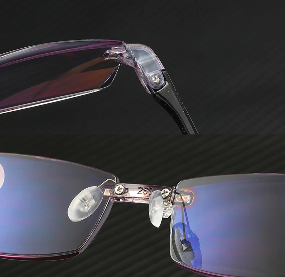 !3 Para! Zložljivo Prenosno Diamond Cut Ultralahkih Luksuzna Anti Blu Proti Utrujenosti Rimless Obravnavi Očala +0.75 +1 +1.25 +1.5 do +